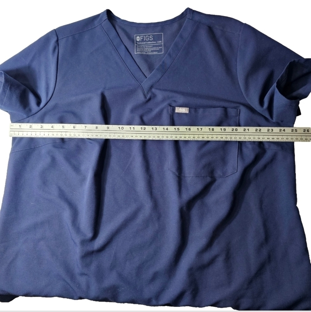 FIGS Blue Technical Collection One-Pocket Medical Scrub Top, Women’s 3XL - Picture 3 of 9